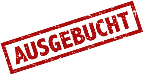 Roter Stempelaufdruck „AUSGEBUCHT“